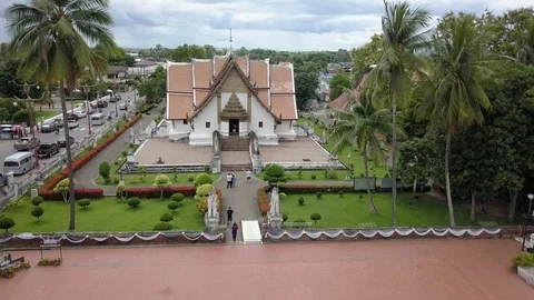 Wat Phumin is a unique thai traditional Temple of Nan province ,Thailand Stock Footage 79045423