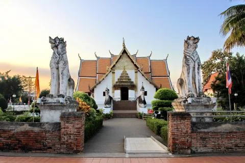 Wat Phumin is a unique thai traditional Temple and famous. Stock Photos