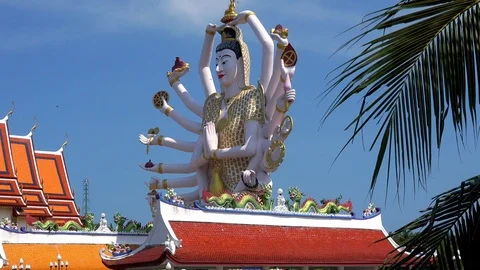 Wat Plai Laem temple complex, Koh Samui, Thailand. Video stock 93534378