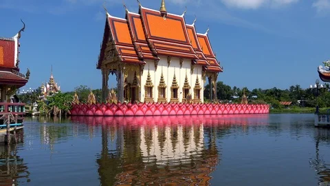 Wat Plai Laem temple complex, Koh Samui, Thailand. Stock Footage 93534558