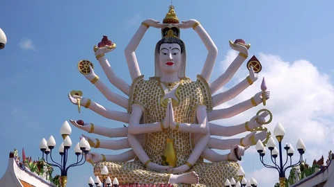 Wat Plai Laem temple complex, Koh Samui, Thailand. Stock Footage 93534583