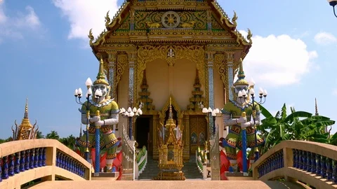 Wat Plai Laem temple complex, Koh Samui, Thailand. Stock Footage 93534852