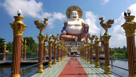 Wat Plai Laem temple complex, Koh Samui, Thailand. Stock-Footage 93534914