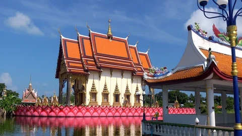 Wat Plai Laem temple complex, Koh Samui, Thailand. Stock-Footage 93534995
