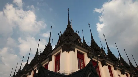 Wat Ratchanatdaram Buddhist Temple Architecture Timelapse 1920x1080 1080p  Stock Footage 46422710