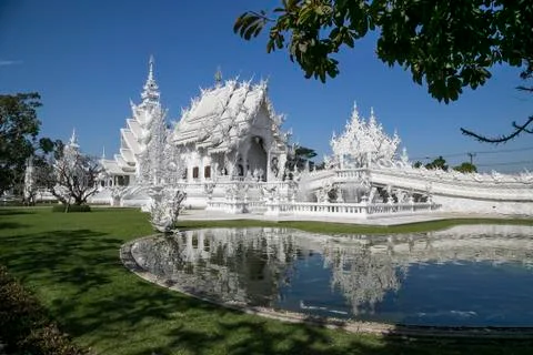 Wat Rong Khun or White temple Stock Photos