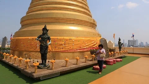 Wat Saket Temple Stock Footage 103434017