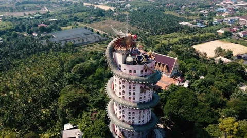 Wat Sam Phran, The Dragon Temple, Bangkok, Thailand 動画素材 219536697