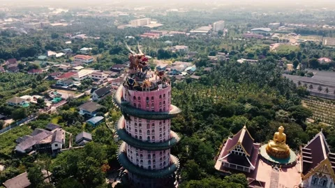 Wat Sam Phran, The Dragon Temple, Bangkok, Thailand 動画素材 219536730