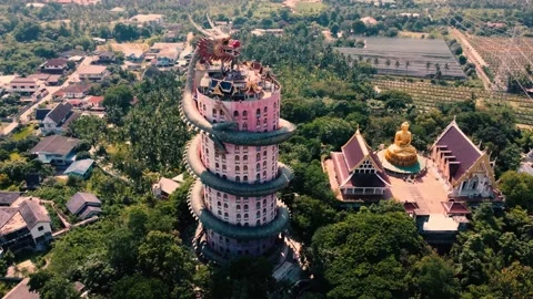 Wat Sam Phran, The Dragon Temple, Bangkok, Thailand 動画素材 219536737