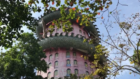 Wat Samphran, Dragon Temple Stock Footage 145578719