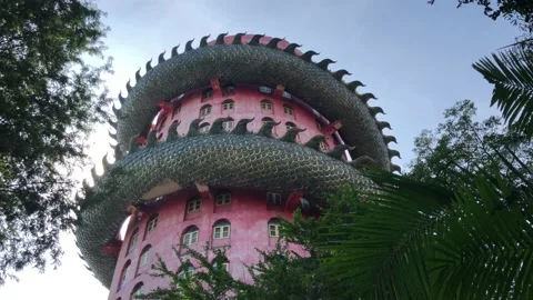 Wat Samphran, Dragon Temple Stock Footage 145579158