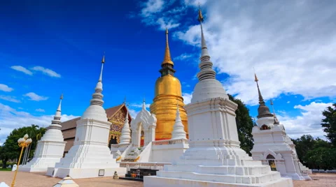 Wat Suan Dok Landmark Temple Of Chiang Mai, Thailand 4K Time Lapse Stock Footage 68529776