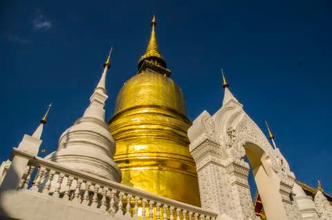 Wat Suan Dok Temple in Chiang Mai, Thailand Stock Photos