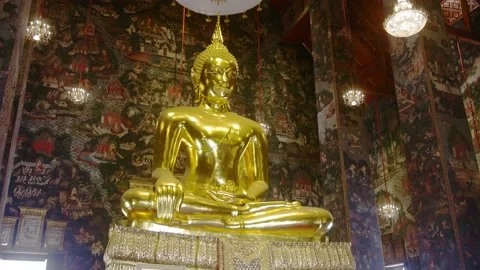 Wat Suthat Big Buddha 2, Bangkok Thailand Stock Footage 233321803