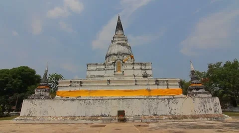 Wat Thung Yang, Ancient buddha temple. Lae district, Uttaradit, Thailand Stock Footage 49942161