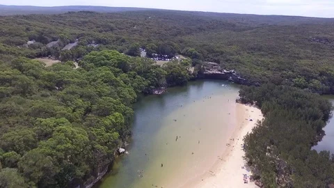 Watamolla Beach Drone Shot Stock-Footage 76106087