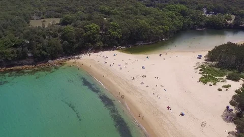 Watamolla Beach Drone Shot Stock-Footage 76106932