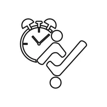 Watch alarm checklist Commitment Teamwork Together Outline Logo Stock Illustration