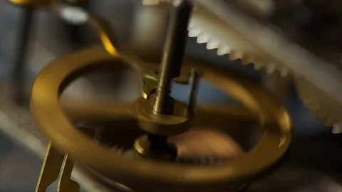 Watch the alarm clock. Clockwork. Macro work the gears Stock Footage 82260754