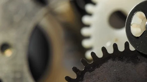 Watch the alarm clock. Clockwork. Macro work the gears Stock Footage 82260875