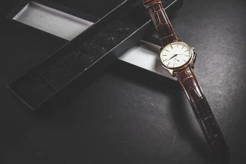 Watch and box Stock Photos