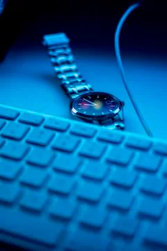 Watch and Keyboard Stock Photos