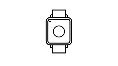 Watch animated icon displaying smartwatch app interface screen outline Vídeo Stock 341962374