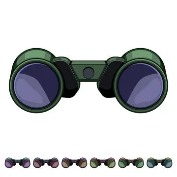 Watch binoculars cartoon vector graphic Stock Illustration