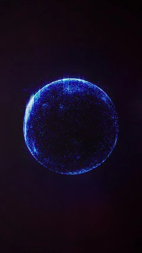 Watch blue particles create an abstract sphere against a dark backdrop Stock Footage 316086539