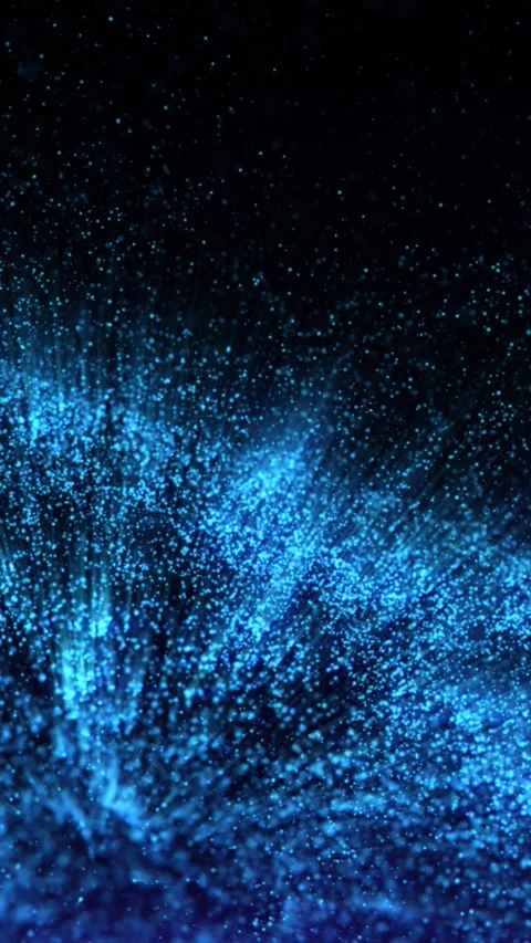 Watch blue particles dance and swirl in a dark setting Stock Footage 312119464