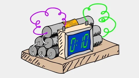 Watch bomb with digital timer. Video stock 102675527