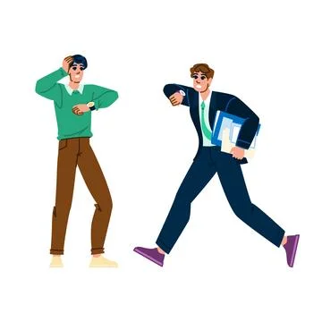 Watch checking time man vector Stock Illustration