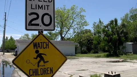 Watch for Children Stock Footage 93109550