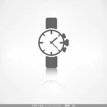 Watch clock icon. Application button. Stock Illustration