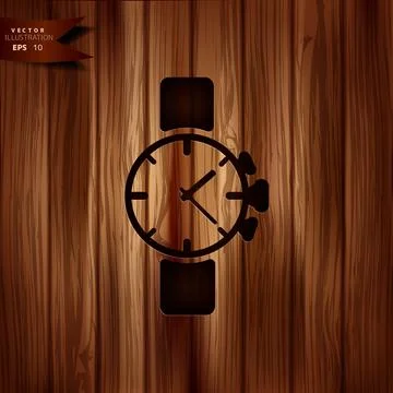 Watch clock icon. Application button. Illustrazione stock