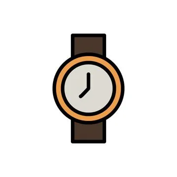 Watch, clock icon. Simple color with outline vector elements of hipster style Stock Illustration