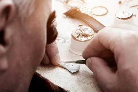 Watch clock repair Stock Photos