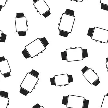 Watch clock seamless pattern background. Business flat vector illustration. C 스톡 일러스트