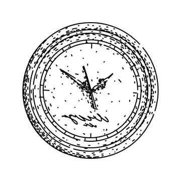 Watch clock sketch hand drawn vector Stock Illustration