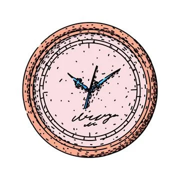 Watch clock sketch hand drawn vector Stock Illustration