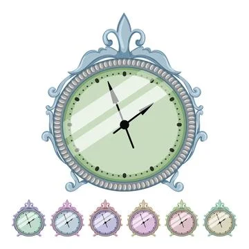 Watch clock vintage cartoon vector graphic Stock Illustration