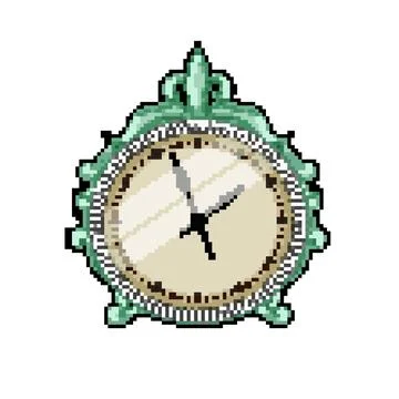 Watch clock vintage pixel art vector illustration Stock Illustration