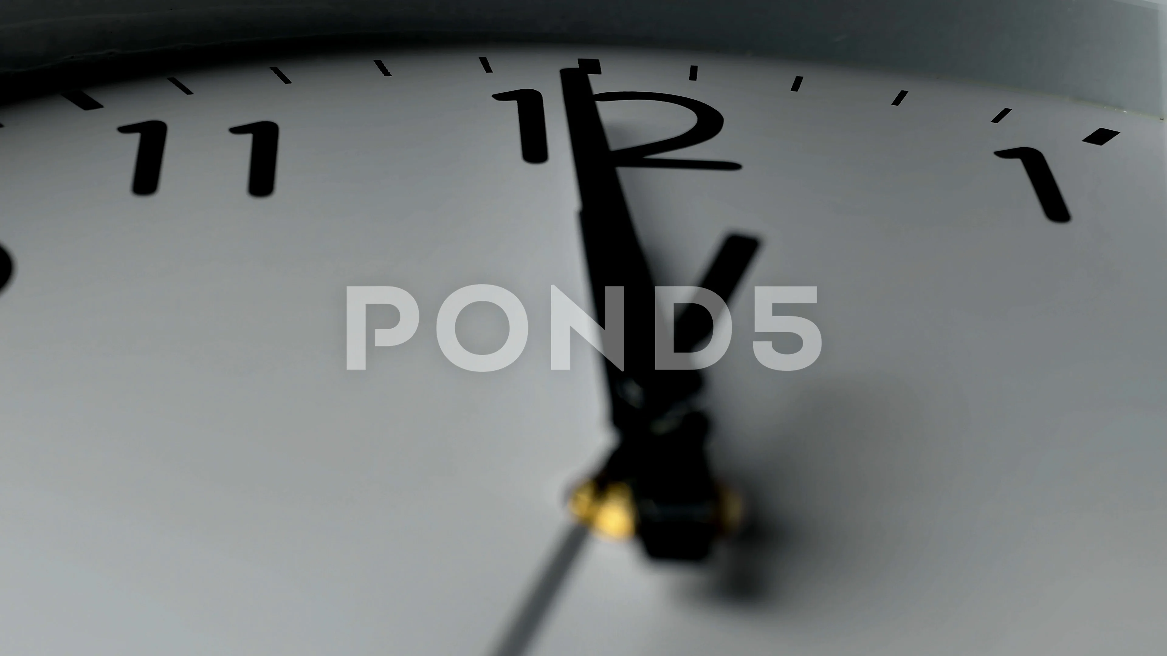 Watch close up. Time is running fast. Hour minute and second hand. Wall clock