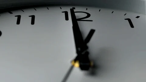 Watch close-up. Time is running fast. Hour minute and second hand. Wall clock Video stock 117530089