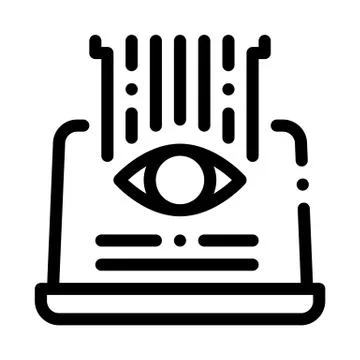 Watch computer technology icon vector outline illustration Stock Illustration