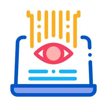 Watch computer technology icon vector outline illustration Illustrazione stock