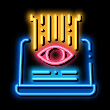 Watch computer technology neon glow icon illustration イラスト素材