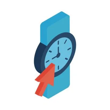 Watch with cursor arrow isometric style icon vector design Stock Illustration