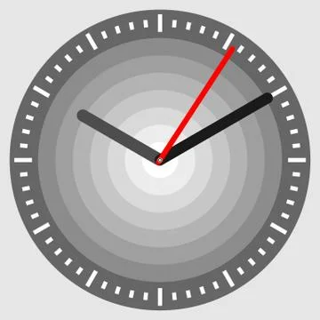 Watch dial on gray background with arrows. Vector illustration Stock Illustration